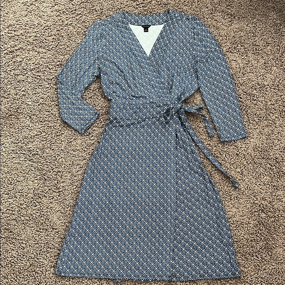 Ann Taylor Blue Long Sleeve Dress